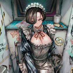 This is a pixiv picture whose title is ”20:18分　気温19度　■■駅東口店”.