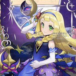 This is a pixiv picture whose title is ポケモンマスターズ　リーリエ（21アニバーサリー）.