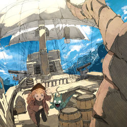 This is a pixiv picture whose title is 船首見に行こうぜ！.