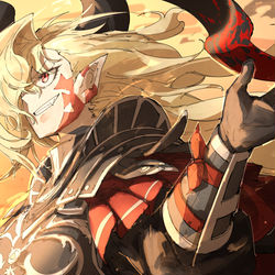 This is a pixiv picture whose title is 落陽を越えて.