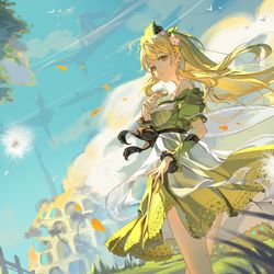 This is a pixiv picture whose title is 黄昏大地.