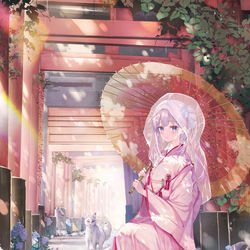 This is a pixiv picture whose title is 『雨の恋　-TwinBox展-』.