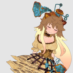 This is a pixiv picture whose title is 朝顔の蓄音機.