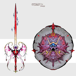 This is a pixiv picture whose title is ルナアーラ・ソルガレオの武器化（色違い）.