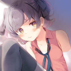This is a pixiv picture whose title is 黒ニーソあやめちゃん.