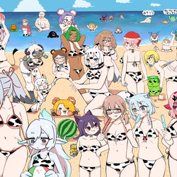 This is a pixiv picture whose title is ５月！牛柄ビキニ祭りっ！.