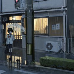 This is a pixiv picture whose title is 相合傘.