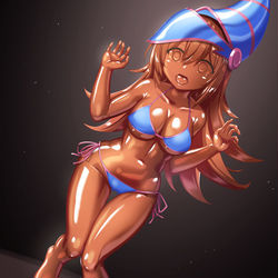 This is a pixiv picture whose title is ブラックマジシャンガール チョコ化.