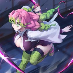 This is a pixiv picture whose title is 甘露寺蜜璃.