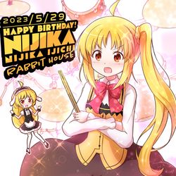 This is a pixiv picture whose title is 虹夏ちゃん！【ラビットハウス】.