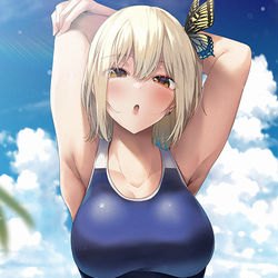 This is a pixiv picture whose title is 「手伝ってくれる？」.
