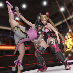 This is a pixiv picture whose title is Xiaoyu vs Lucky Chloe: Low Blow.