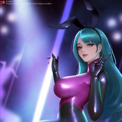 This is a pixiv picture whose title is Latex Bunny girl.