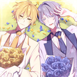 This is a pixiv picture whose title is 【創作BL】💛💙.