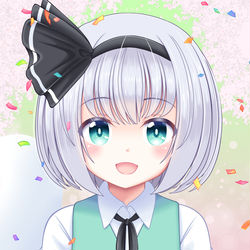 This is a pixiv picture whose title is ケーキと妖夢ちゃん.