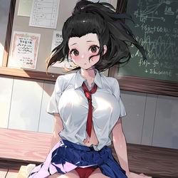 This is a pixiv picture whose title is 八百万百 Yaoyorozu Momo.