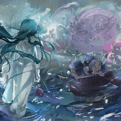 This is a pixiv picture whose title is 村紗vs雲山.