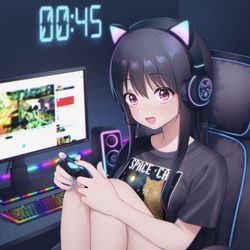 This is a pixiv picture whose title is ゲーミングアイドル.