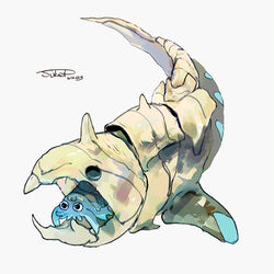 This is a pixiv picture whose title is オムナイトを伝説化（ポケモン）.