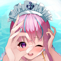 This is a pixiv picture whose title is 「見ぃつけた！」　湊あくあ/ホロライブ.