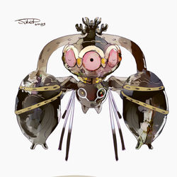 This is a pixiv picture whose title is ネンドール・オムナイトを伝説化（ポケモン）.