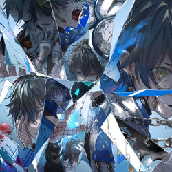 This is a pixiv picture whose title is Blue Light.