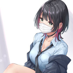 This is a pixiv picture whose title is マスク女子②.