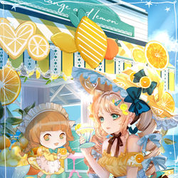 This is a pixiv picture whose title is 渚のレモン＆オレンジカフェ.