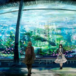 This is a pixiv picture whose title is 待ち合わせ.