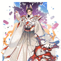 This is a pixiv picture whose title is 九尾の白狐.