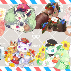 This is a pixiv picture whose title is 季節ロコン2023.