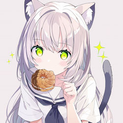 This is a pixiv picture whose title is 🐱🍩✨.