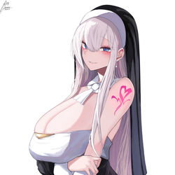 This is a pixiv picture whose title is 💓長乳を抱えるドスケベシスターさん💓.