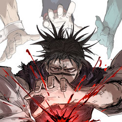 This is a pixiv picture whose title is 出る度に人の道に近付いていく男.
