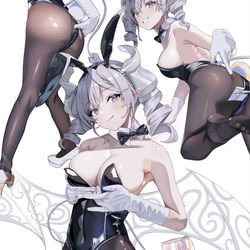 This is a pixiv picture whose title is 白银城的兔女郎.