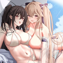 This is a pixiv picture whose title is 水着 大鳳 &アンカレッジ.