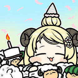 This is a pixiv picture whose title is 角巻わため生誕祭2023.