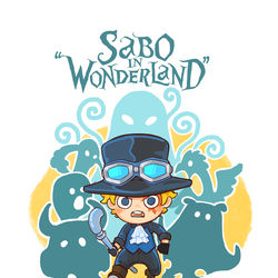 This is a pixiv picture whose title is Sabo in "Wonderland".