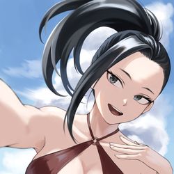 This is a pixiv picture whose title is やおもも.