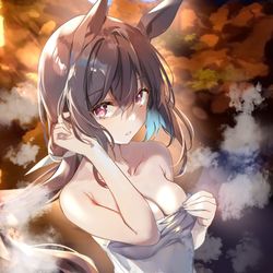 This is a pixiv picture whose title is 温泉アヤベさん.