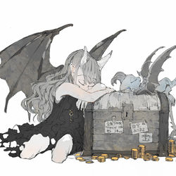 This is a pixiv picture whose title is 洞窟の魔物.