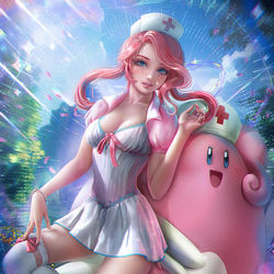 This is a pixiv picture whose title is ジョーイ / Nurse Joy.