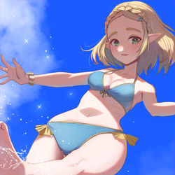 This is a pixiv picture whose title is 水着ゼルダ姫.