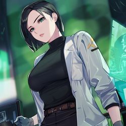 This is a pixiv picture whose title is 研究員のお姉さん。.