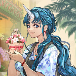 This is a pixiv picture whose title is ユニコーンレディ.