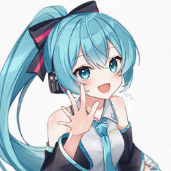 This is a pixiv picture whose title is ポニテミク🎀.