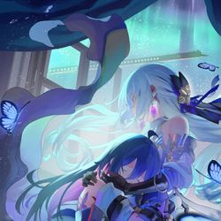 This is a pixiv picture whose title is 星窮の下で.