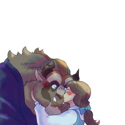 This is a pixiv picture whose title is 美女と野獣ではなちゅ.
