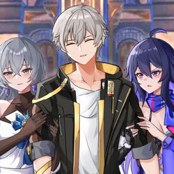 This is a pixiv picture whose title is Caelus, Bronya & Seele.