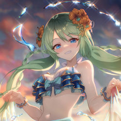 This is a pixiv picture whose title is 水着チカ.